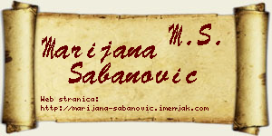 Marijana Šabanović vizit kartica